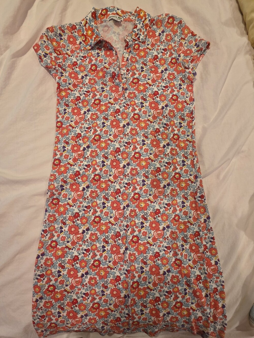 Floral Polo Dress in Coral Red